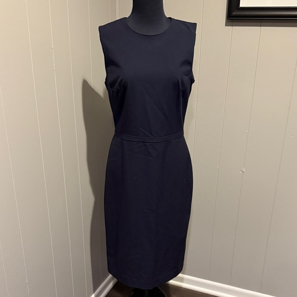 B19 Ann Taylor Tall Size Formal Preppy Bodycon Elegant Black Midi Dress